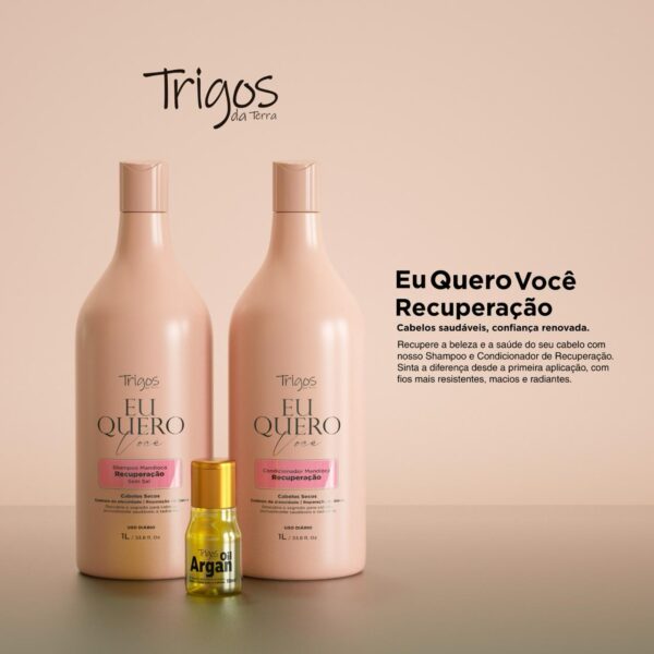 Trigos da Terra - Conjunto de Mandioca: Shampoo, Condicionador e Óleo. - Image 2