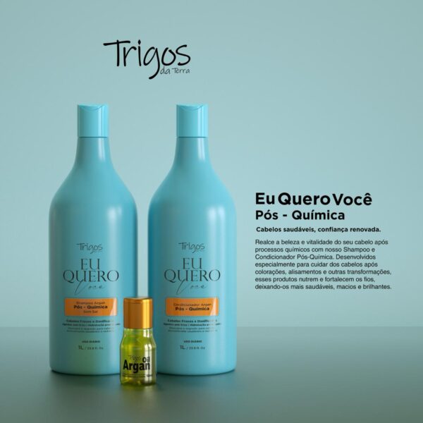 Trigos da Terra - Conjunto de Pós Química: Shampoo, Condicionador e Óleo - Image 2